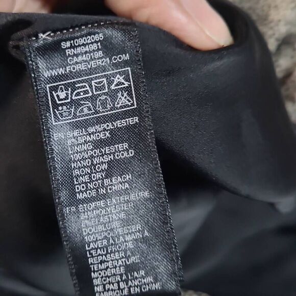 XXI Slouchy spaghetti strap mini dress circle print large black tan party - Picture 5 of 9